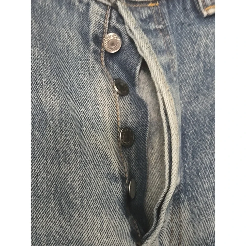 Vintage Levi's Jeans Men's 34x35 Distressed Aged Blue Denim Red Tab Button Fly